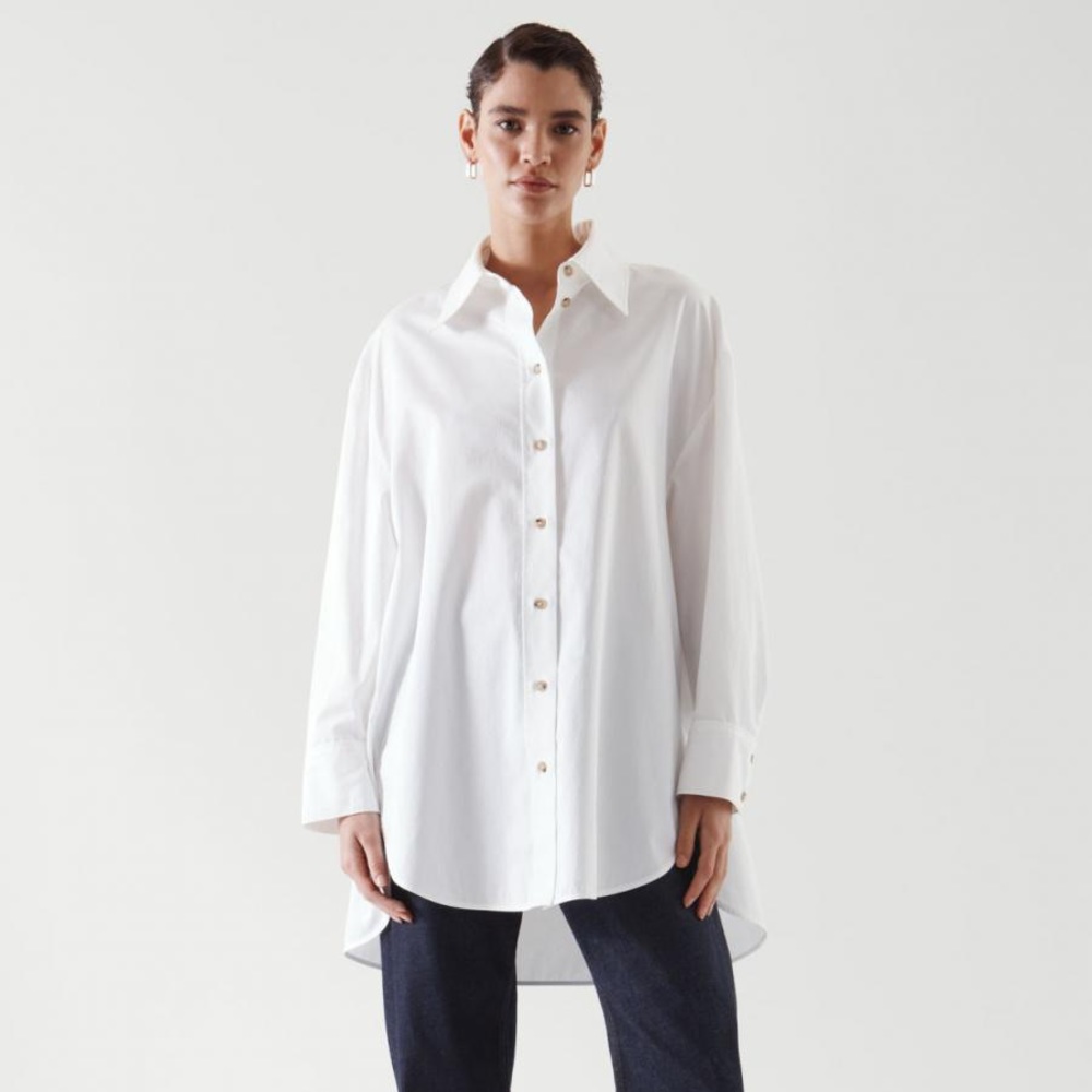 COS oversized white cotton blouse/ shirt